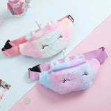 Cartoon Unicorn Plush Waist Bag Girls Shoulder Bag