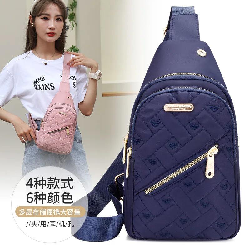 Casual Nylon Chest Bag Waist Pack Crossbody Handbag Travel Bag