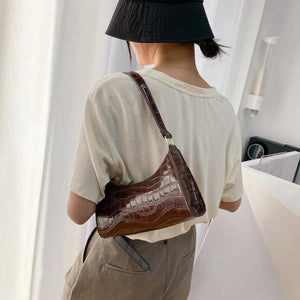 Casual Women Totes Shoulder Bags Shopping Bag Retro Female Leather Solid Chain H