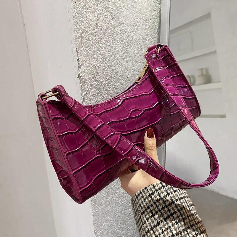 Casual Women Totes Shoulder Bags Shopping Bag Retro Female Leather Solid Chain H