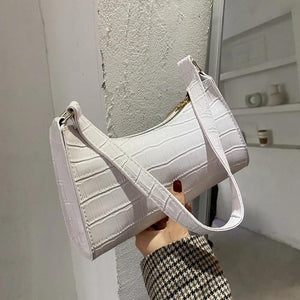 Casual Women Totes Shoulder Bags Shopping Bag Retro Female Leather Solid Chain H