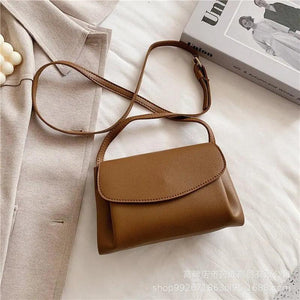 Casual Solid Women Shoulder Messenger Handbags Vintage PU Leather