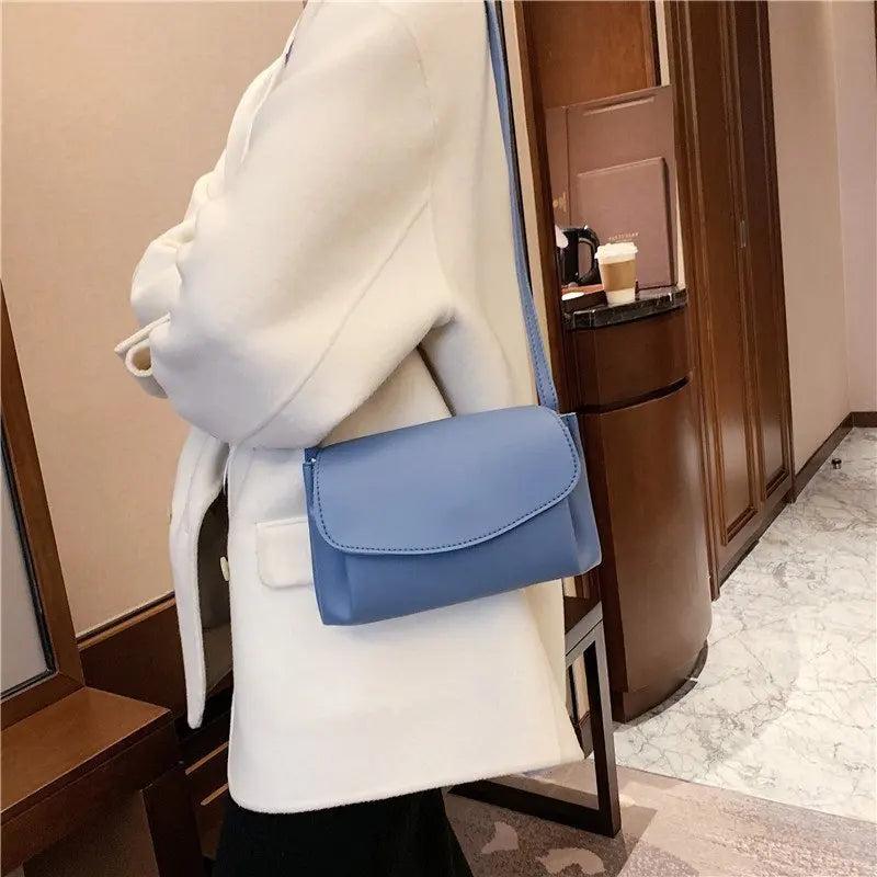 Casual Solid Women Shoulder Messenger Handbags Vintage PU Leather