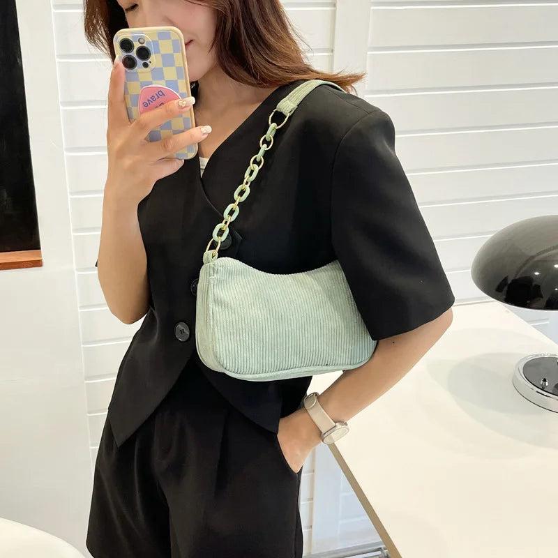Casual Corduroy Crossbody Bag for Women
