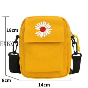 Casual Small Daisy Canvas Women Bag Shoulder Handbag Solid Messenger Bag
