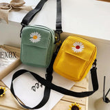 Casual Small Daisy Canvas Women Bag Shoulder Handbag Solid Messenger Bag