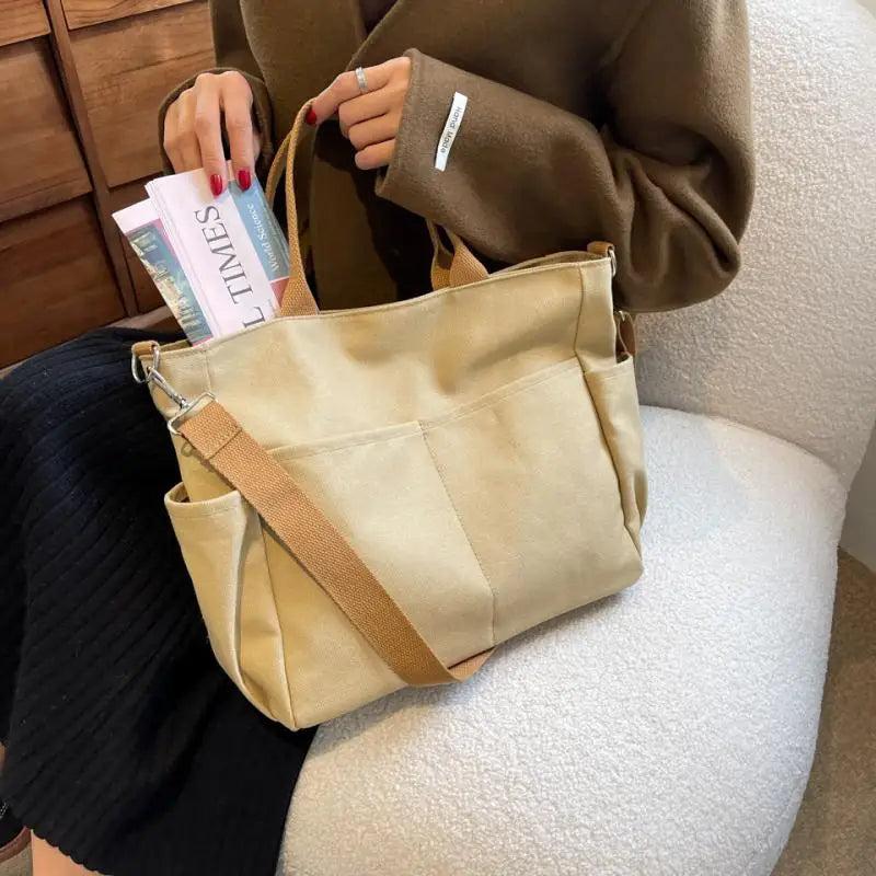 Casual Large Capacity Shoulder Bag for Women Canvas Crossbody Bags
