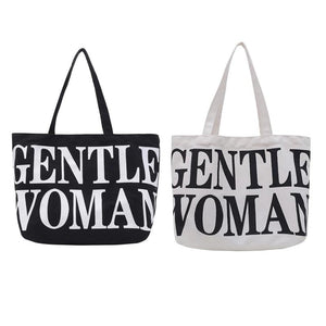 Casual Letter Printed Canvas Handbag Tote for Women