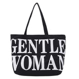 Casual Letter Printed Canvas Handbag Tote for Women