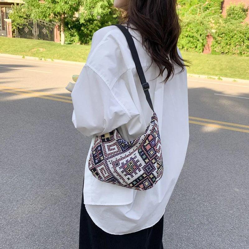 Casual Large Crossbody Canvas Shoulder Bag for Women