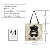 Cartoon Girl Print Tote Handbag, Hairpin Sunglasses, High Capacity