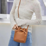 Bucket Shoulder Bag Drawstring Crossbody Handbag