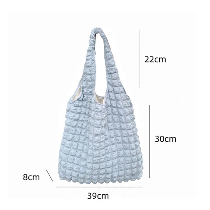 Casual Winter Shoulder Handbags for Women Pleated Large Capacity Underarm Bag