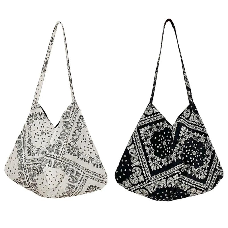 Casual Canvas Shoulder Bag Magnetic Closure Satchel for Women