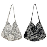 Casual Canvas Shoulder Bag Magnetic Closure Satchel for Women