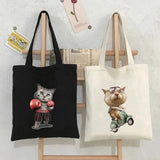 BOXING SKATEBOARD Cat Lovely Kitten Adorable Baby Kitty Women Canvas Shoulder Co
