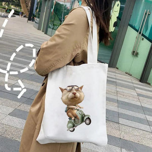 BOXING SKATEBOARD Cat Lovely Kitten Adorable Baby Kitty Women Canvas Shoulder Co