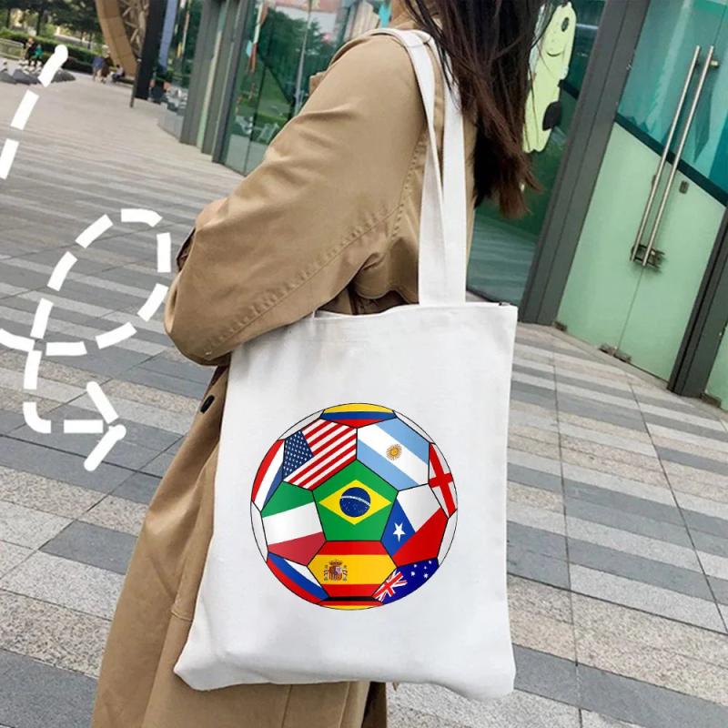 Brazil Brazilian Flag Soccer Ball Football Lover Women Girl Canva...