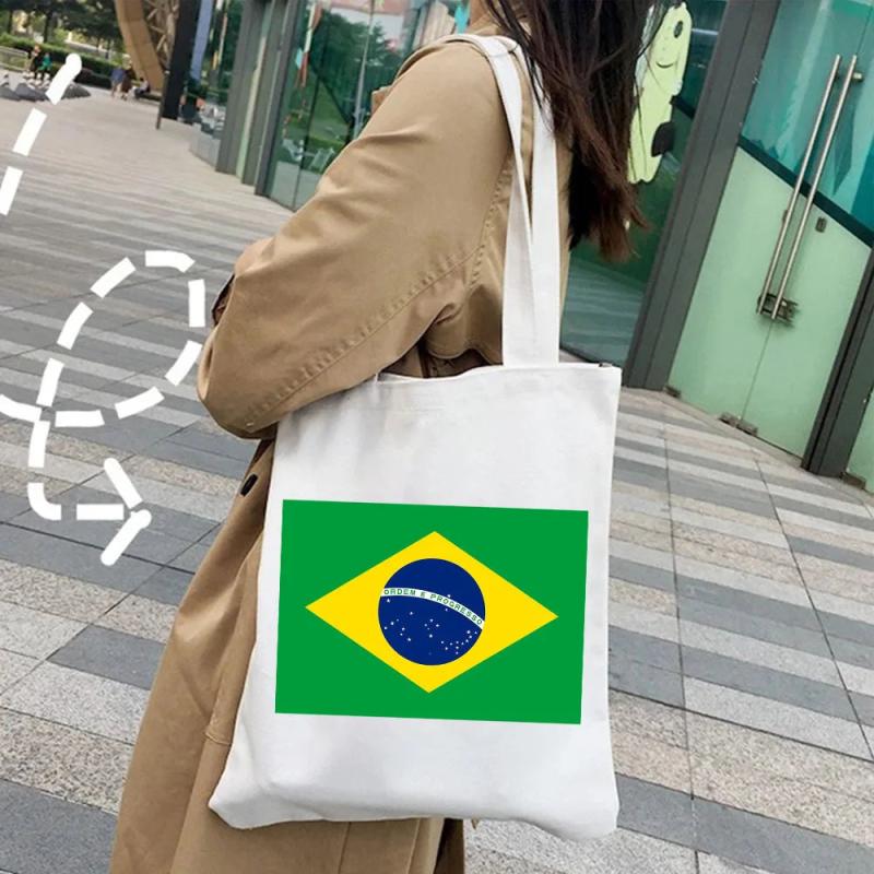 Brazil Brazilian Flag Soccer Ball Football Lover Women Girl Canva...