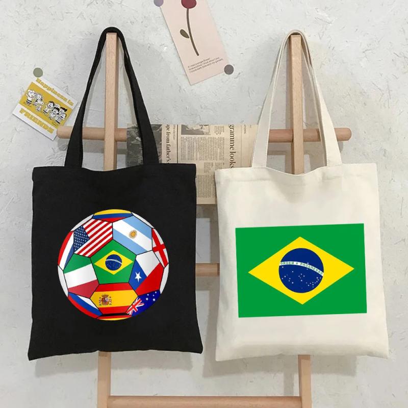 Brazil Brazilian Flag Soccer Ball Football Lover Women Girl Canva...