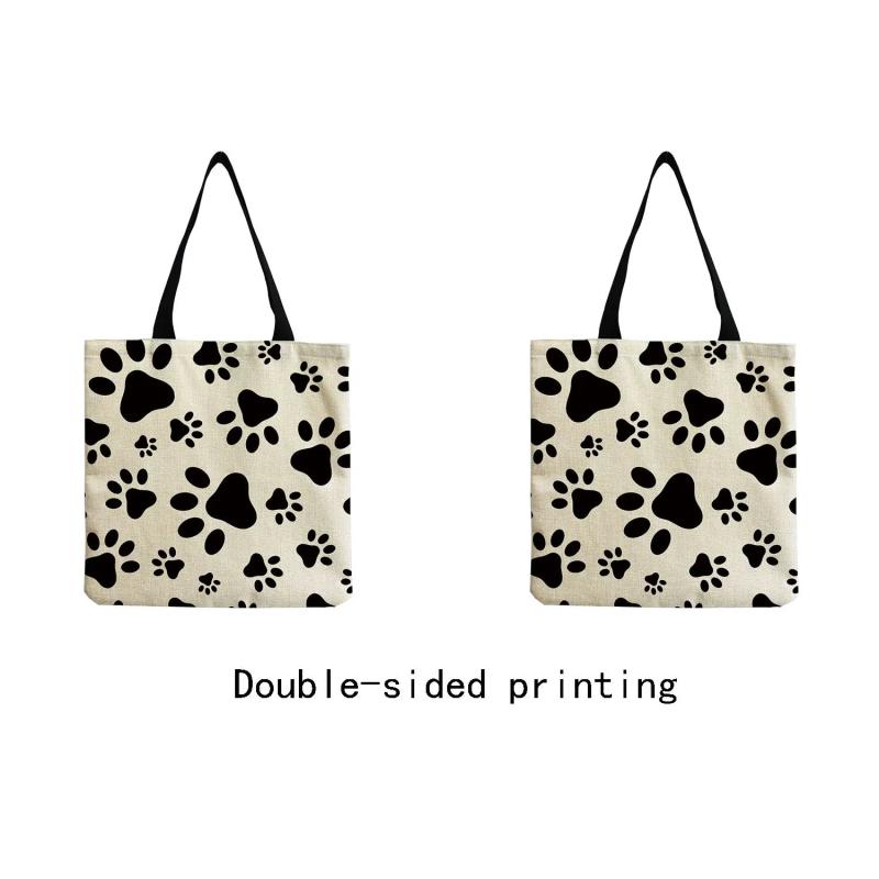 Cat Paw Print Beach Bag Tote Handbag for Women