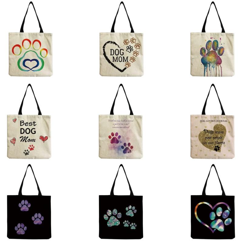 Cat Paw Print Beach Bag Tote Handbag for Women