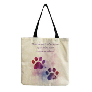Cat Paw Print Beach Bag Tote Handbag for Women