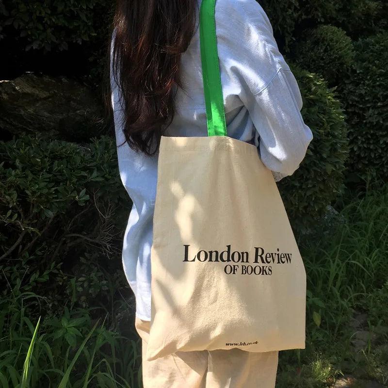 Bookstore Women's Canvas Shoulder Bag Retro Female Grocery Shopping Bag