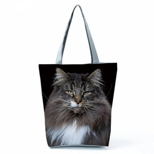 Cat Dog Printed Women Handbags Animal Tote Shoulder Bags Large Capacity