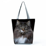Cat Dog Printed Women Handbags Animal Tote Shoulder Bags Large Capacity