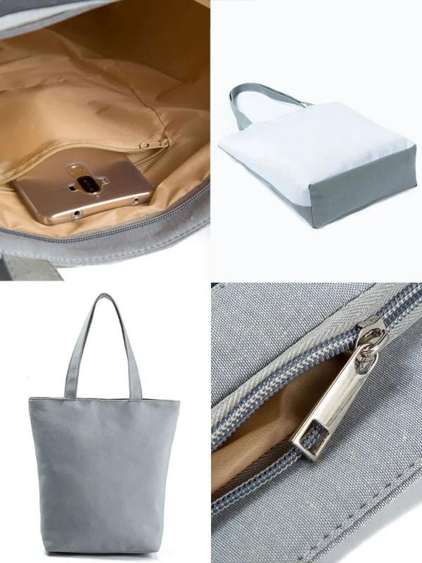 Cat Printed Handbag High Capacity Eco-Friendly Shopping Bag