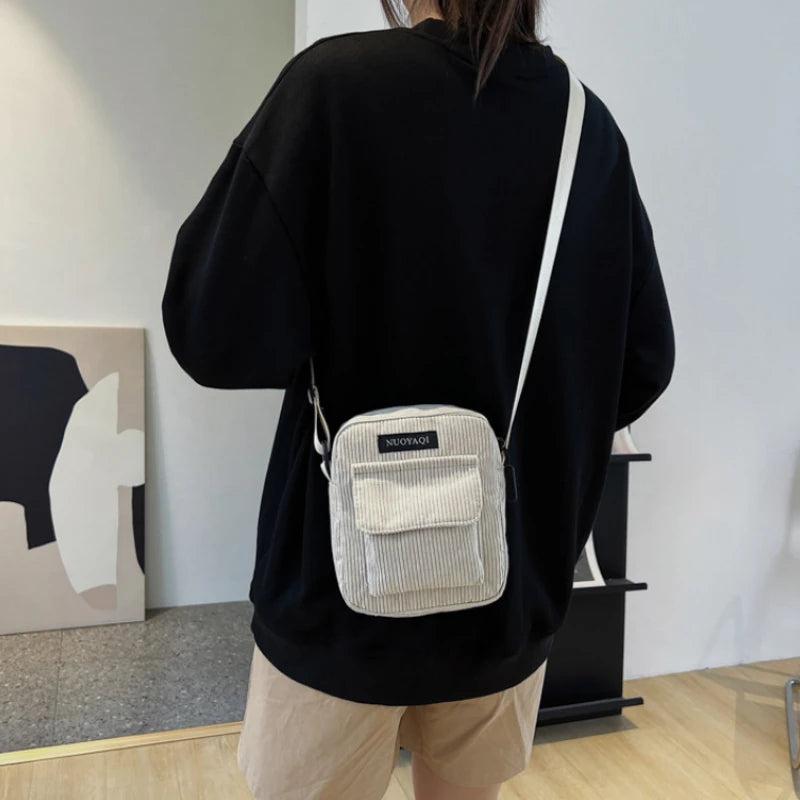 Casual Zip Tote Canvas Crossbody Bag for Ladies Women