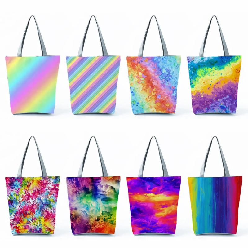 Bright Printed Handbags For Women Large Capacity Shoulder Bags