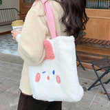 Cartoon Fuzzy Tote Bear Shoulder Bag Large Capacity