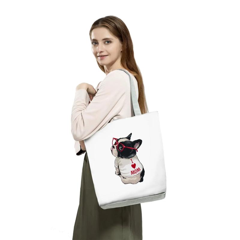 Cartoon Dog Print Tote Bag for Women