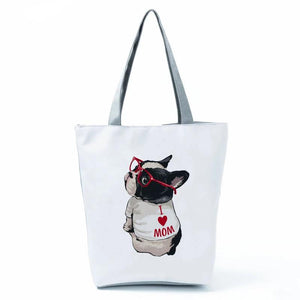 Cartoon Dog Print Tote Bag for Women