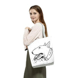 Bull Terrier Dog Print Shopping Bags Tote Women Handbag