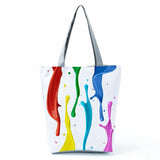 Bright Colors Paint Printed Handbag High Capacity Shoulder Bag