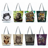 Branches Owl Print Handbags for Women Animal Shoulder Bags