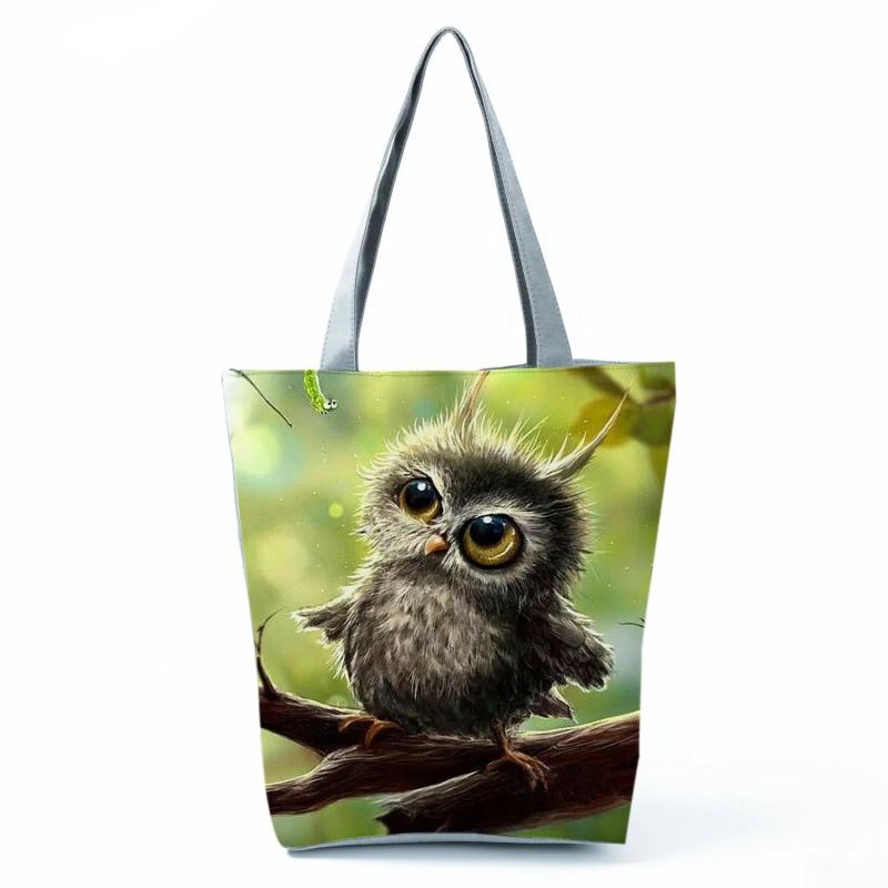 Branches Owl Print Handbags for Women Animal Shoulder Bags