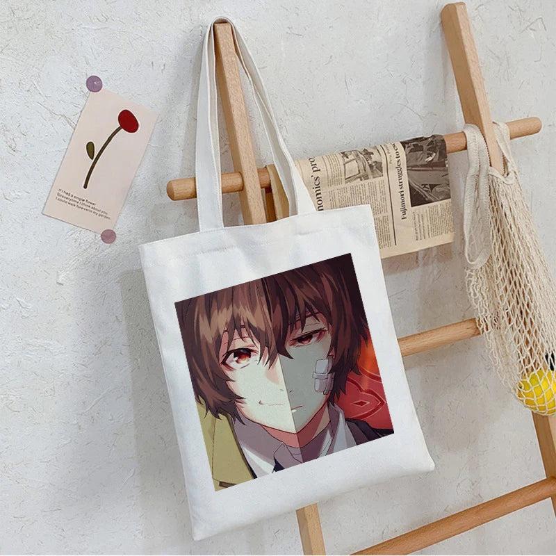Bungo Stray Dog Anime Dazai Osamu Canvas Shopper Bag