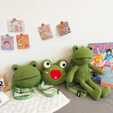 Cartoon Frog Messenger Bag Plush Doll Student Girl Shoulder Bags Handbags