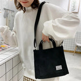Casual Corduroy Tote Shoulder Bag for Women