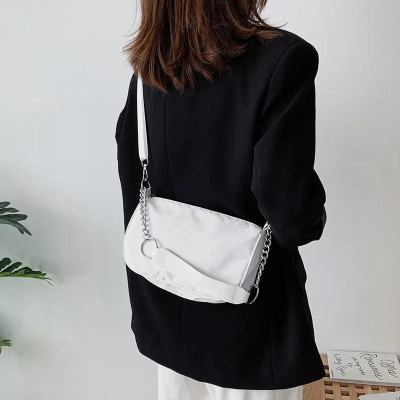 Casual Nylon Chain Crossbody Bag Vintage Shoulder Bag