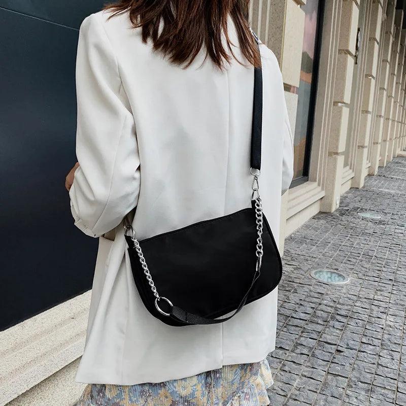Casual Nylon Chain Crossbody Bag Vintage Shoulder Bag