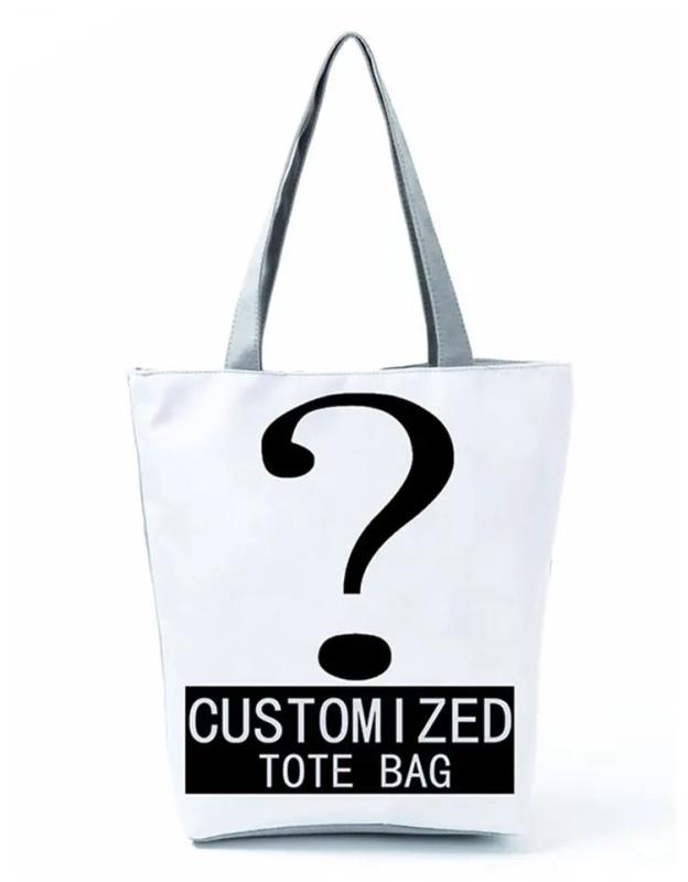 Cartoon Hipster Girl Printed Handbags Eco Friendly Foldable Women Shoulder Bag