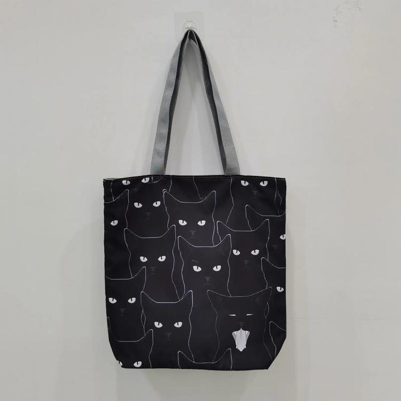 Cat Print Cartoon Animal Handbag Shoulder Bags Women Shopper Shopping