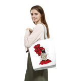 Cartoon Sisters Printed Handbags Eco Friendly Shopping Bag