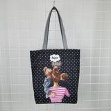 Cartoon Mama Print Tote Mom Baby Handbags Eco Shopping Bags