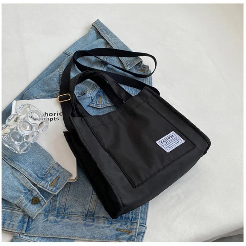 Casual Square Shoulder Bag Waterproof Nylon Totes Small Crossbody